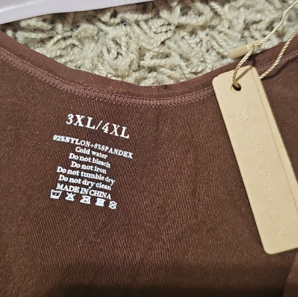NWT Shapellx Tank Shapewear Cami Stretch 3X/4X Plus Size Brown - Picture 7 of 10